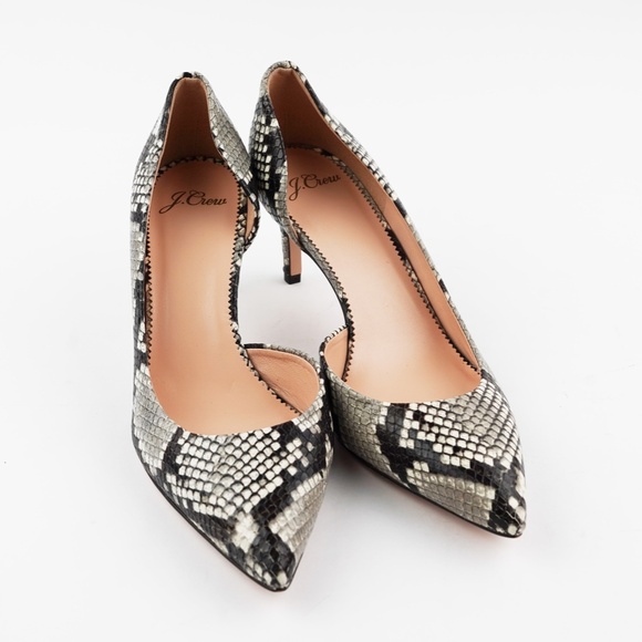 New J.CREW Lucie Pumps in Snake-Embossed Leather - Picture 2 of 6
